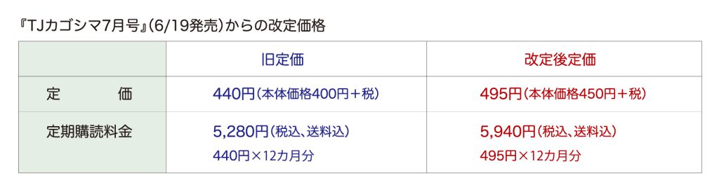 TJカゴシマ価格改定202205